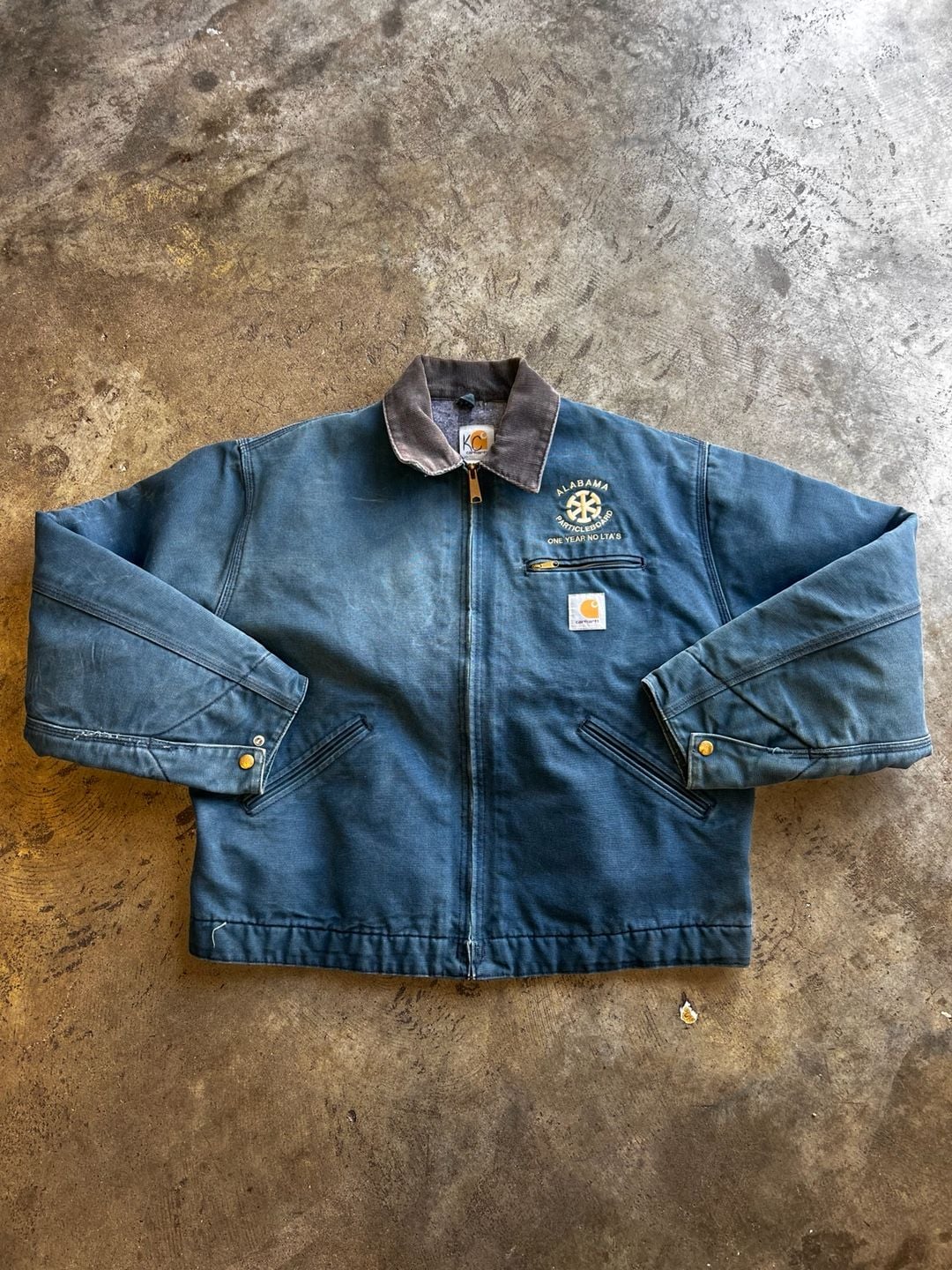 Vintage 90s Carhartt Detroit Jacket Navy Blue Blanket Lined Jacket